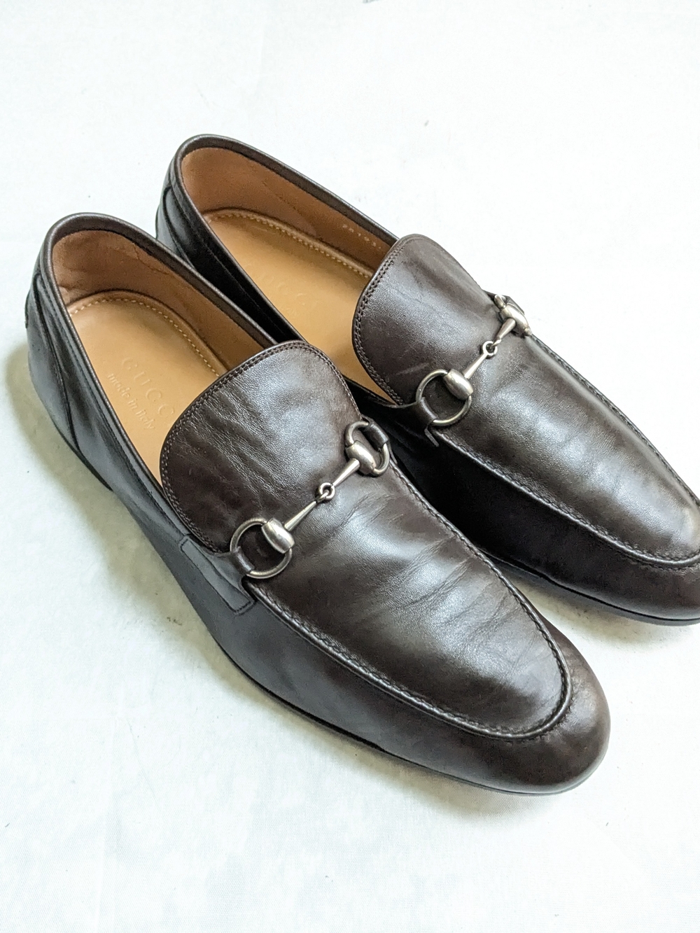 Gucci Horsebit Loafers Brown Men US 11 Leather Slip Ons Italy